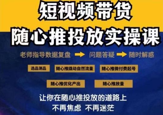 2024好物分享随心推投放实操课，随心推撬动自然流量/微付费起号/优化产出-第1张图片-我要自学网