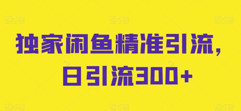 独家闲鱼精准引流，日引流300+【揭秘】-第1张图片-我要自学网