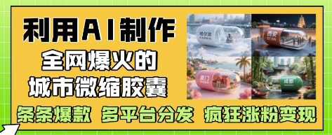 利用AI制作全网爆火的城市微缩胶囊，条条爆款， 多平台分发，疯狂涨粉变现-第1张图片-我要自学网