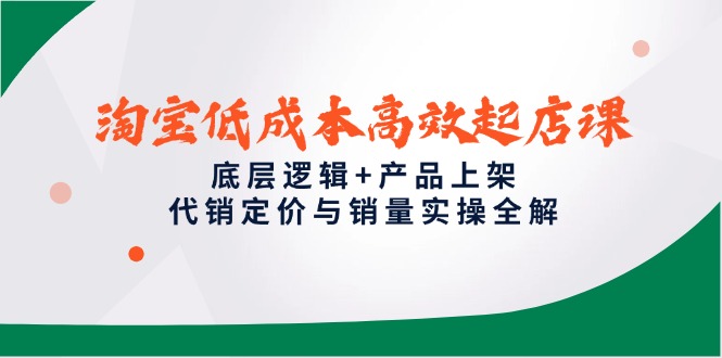 淘宝低成本高效起店课，底层逻辑+产品上架，代销定价与销量实操全解-第1张图片-我要自学网