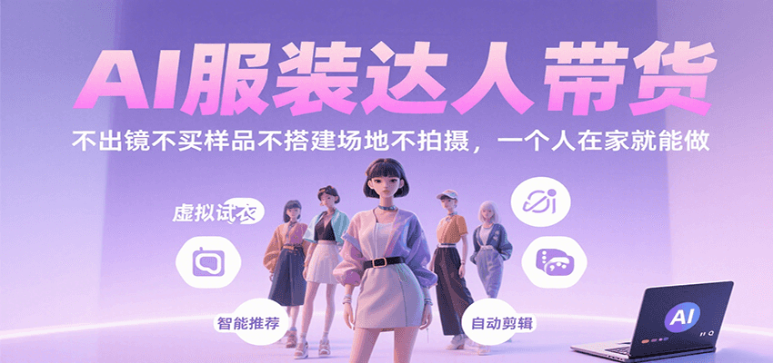 AI服装达人带货，不出镜不买样品不搭建场地不拍摄，一个人在家就能做-第1张图片-我要自学网