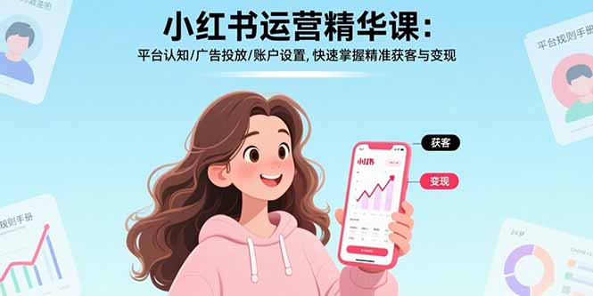 小红书运营精华课：平台认知/广告投放/账户设置,快速掌握精准获客与变现-第1张图片-我要自学网