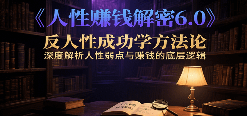 人性赚钱解密6.0，反人性成功学方法论，深度解析人性弱点与赚钱的底层逻辑-第1张图片-我要自学网