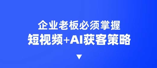 企业短视频AI获客霸屏流量课，6步短视频+AI突围法，3大霸屏抢客策略-第1张图片-我要自学网