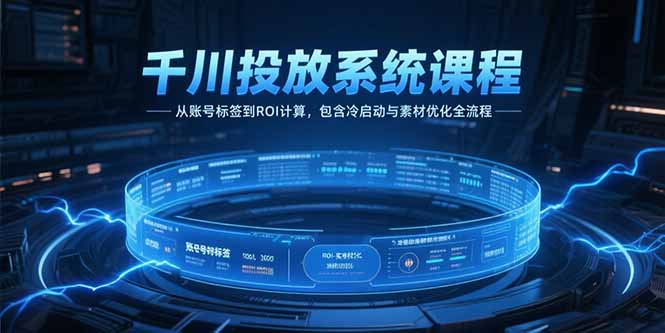 千川投放系统课程，从账号标签到ROI计算，包含冷启动与素材优化全流程-第1张图片-我要自学网