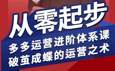 拼多多运营进阶系统课，从零起步，多多运营进阶体系课，破茧成蝶的运营之术(更新9月)-第1张图片-我要自学网
