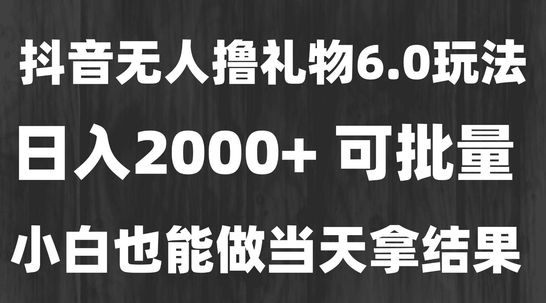 最新风口暴力撸金技术，无人撸礼物，长期稳定 一天收益2000+，小白当天…-第1张图片-我要自学网