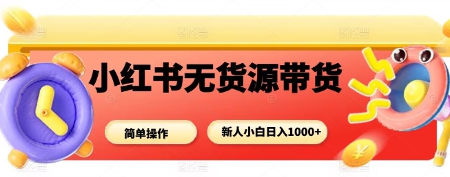 小红书无货源带货项目，简单无脑，新人小白日入多张-第1张图片-我要自学网