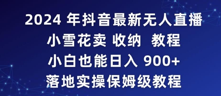 2024年抖音最新无人直播小雪花卖收纳教程，小白也能日入900+落地实操保姆级教程【揭秘】-第1张图片-我要自学网