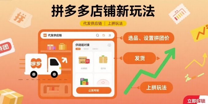 拼多多店铺新玩法，代发供应链上拼玩法-第1张图片-我要自学网