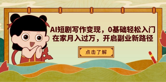 AI短剧写作变现，0基础轻松入门，在家月入过万，开启副业新路径-第1张图片-我要自学网