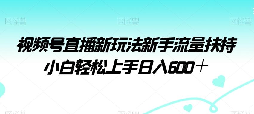 视频号直播新玩法新手流量扶持小白轻松上手日入600＋【揭秘】-第1张图片-我要自学网