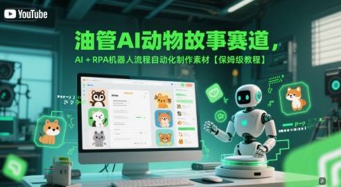 油管AI动物故事赛道，AI+RPA机器人流程自动化制作素材【保姆级教程】-第1张图片-我要自学网