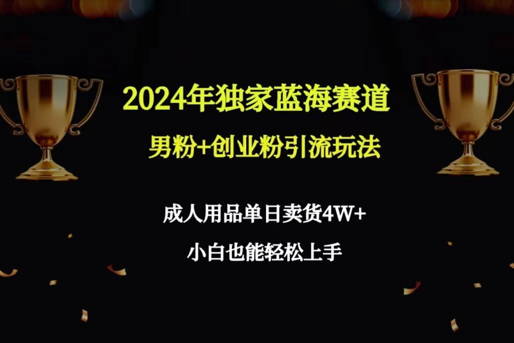 2024年独家蓝海赛道男粉+创业粉引流玩法，成人用品单日卖货4W+保姆教程-第1张图片-我要自学网