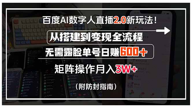 百度AI数字人直播2.0新玩法!从搭建到变现全流程,无需露脸单号日赚600…-第1张图片-我要自学网 百度AI数字人直播2.0新玩法!从搭建到变现全流程,无需露脸单号日赚600…-第1张图片-我要自学网