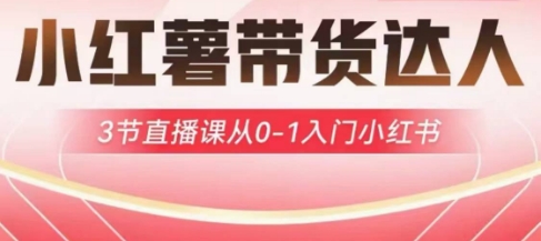 小红薯达人带货启航计划，3节直播课从0-1入门小红书-第1张图片-我要自学网