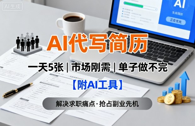 AI代写简历，一天5张，今年找工作难，市场刚需，单子做不完【附AI工具】-第1张图片-我要自学网