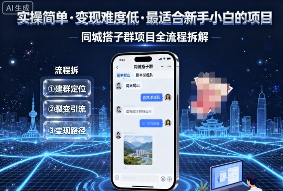 实操简单，变现难度低，最适合新手小白做的项目，每天轻松收入3张，同城搭子群项目全流程拆解-第1张图片-我要自学网