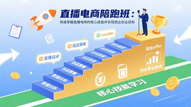 直播电商陪跑班：快速掌握直播电商的核心技能并实现就业/创业目标-第1张图片-我要自学网