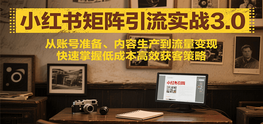 小红书矩阵引流3.0，从账号准备、内容生产到流量变现，快速掌握低成本高效获客策略-第1张图片-我要自学网