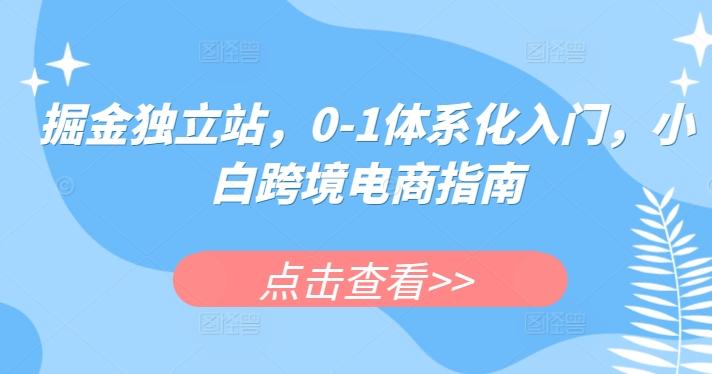 掘金独立站，0-1体系化入门，小白跨境电商指南-第1张图片-我要自学网