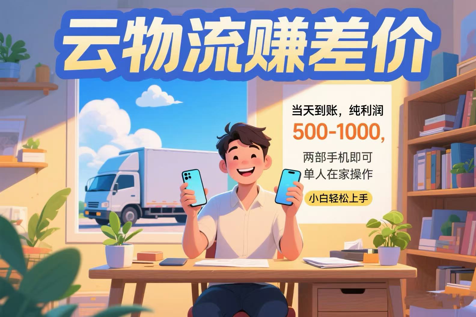 云物流赚差价 当天到账纯利润500-1000 两部手机即可 可单人在家操作 小…-第1张图片-我要自学网 云物流赚差价 当天到账纯利润500-1000 两部手机即可 可单人在家操作 小…-第1张图片-我要自学网