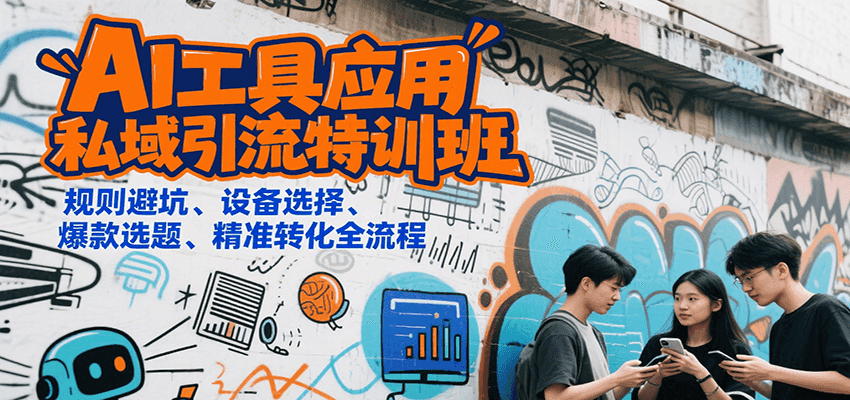 AI工具应用私域引流特训班，规则避坑、设备选择、爆款选题、精准转化全流程-第1张图片-我要自学网