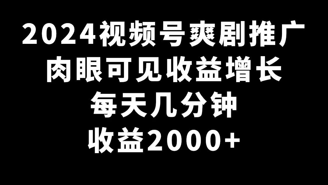 2024视频号爽剧推广,肉眼可见的收益增长,每天几分钟收益2000+-第1张图片-我要自学网 2024视频号爽剧推广,肉眼可见的收益增长,每天几分钟收益2000+-第1张图片-我要自学网