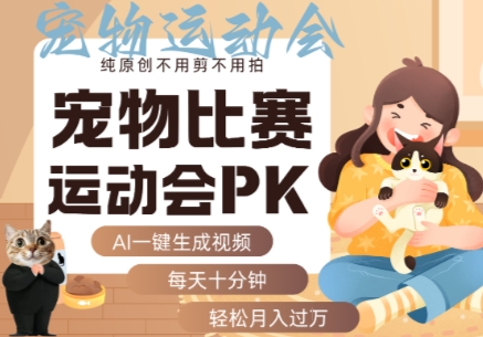 AI一键生成宠物比赛运动会PK视频,纯原创不用剪不用拍,每天十分钟,轻松月入过1W+-第1张图片-我要自学网 AI一键生成宠物比赛运动会PK视频,纯原创不用剪不用拍,每天十分钟,轻松月入过1W+-第1张图片-我要自学网