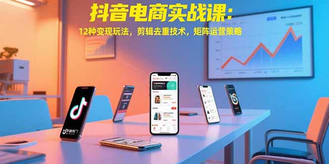 抖音电商实战课:12种变现玩法,剪辑去重技术,矩阵运营策略-第1张图片-我要自学网 抖音电商实战课:12种变现玩法,剪辑去重技术,矩阵运营策略-第1张图片-我要自学网