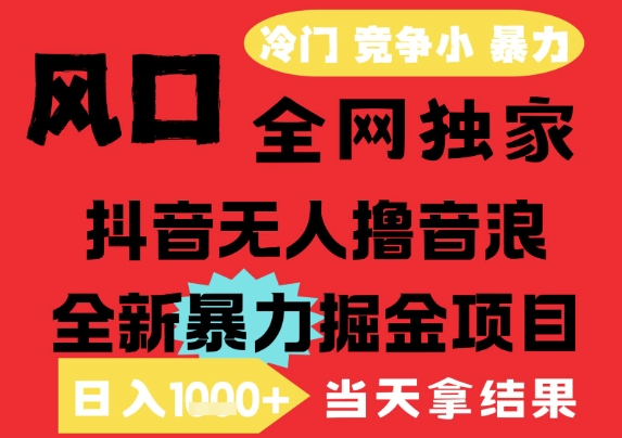 25年6月高爆抖音无人直播最新撸音浪掘金项目，解放双手小白可做，无脑日入1k+，门槛低【揭秘】-第1张图片-我要自学网