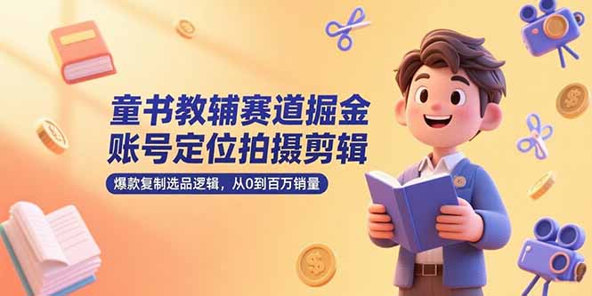 童书教辅赛道掘金，账号定位拍摄剪辑，爆款复制选品逻辑，从0到百万销量-第1张图片-我要自学网