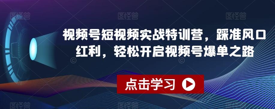 视频号短视频实战特训营，踩准风口红利，轻松开启视频号爆单之路-第1张图片-我要自学网