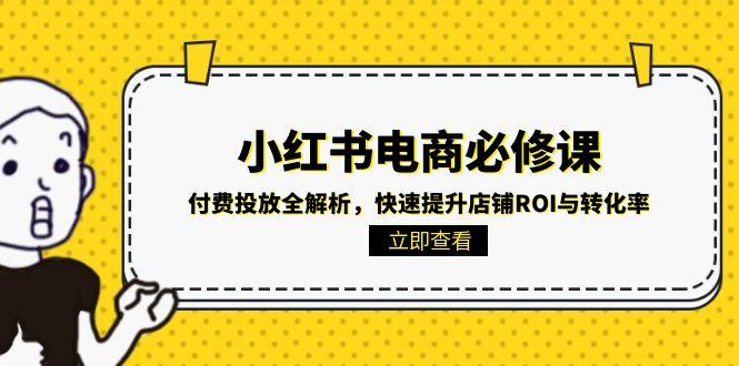 小红书电商必修课:付费投放全解析,快速提升店铺ROI与转化率-第1张图片-我要自学网 小红书电商必修课:付费投放全解析,快速提升店铺ROI与转化率-第1张图片-我要自学网