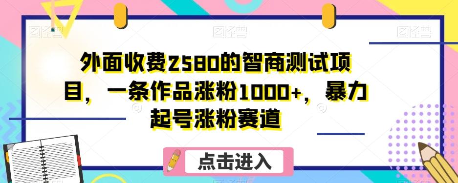 外面收费2580的智商测试项目,一条作品涨粉1000+,暴力起号涨粉赛道【揭秘】-第1张图片-我要自学网 外面收费2580的智商测试项目,一条作品涨粉1000+,暴力起号涨粉赛道【揭秘】-第1张图片-我要自学网