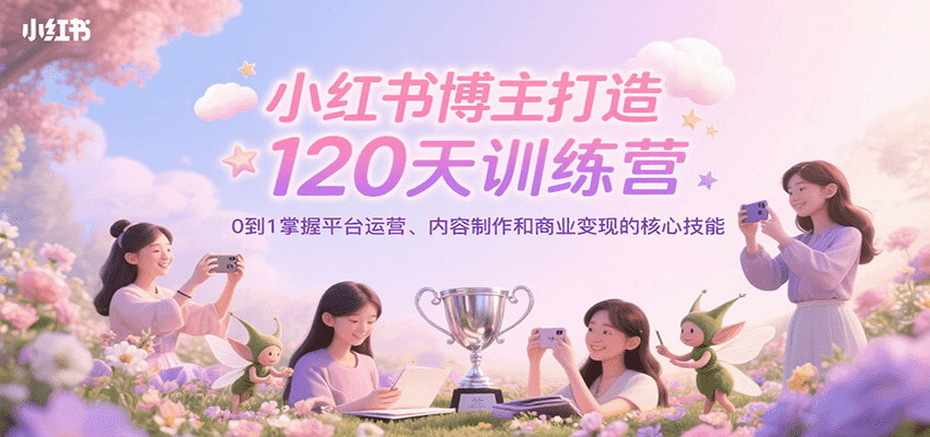 小红书博主打造120天训练营，0到1掌握平台运营、内容制作和商业变现-第1张图片-我要自学网
