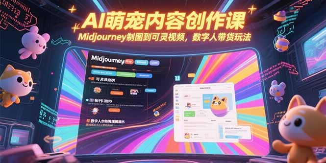 AI萌宠内容创作课，Midjourney制图到可灵视频，数字人带货玩法-第1张图片-我要自学网
