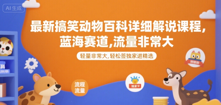 最新搞笑动物百科详细解说课程,蓝海赛道,流量非常大,轻松签独家进精选-第1张图片-我要自学网 最新搞笑动物百科详细解说课程,蓝海赛道,流量非常大,轻松签独家进精选-第1张图片-我要自学网