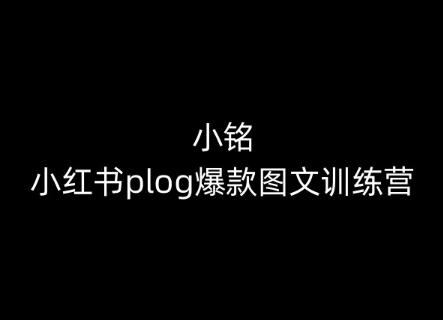 小铭-小红书plog爆款图文训练营，教你从0-1做小红书-第1张图片-我要自学网