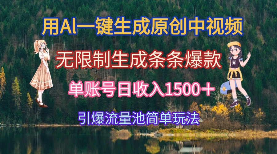 用Al一键生成原创中视频,无限制生成条条爆款,单账号日收入1500+引爆…-第1张图片-我要自学网 用Al一键生成原创中视频,无限制生成条条爆款,单账号日收入1500+引爆…-第1张图片-我要自学网