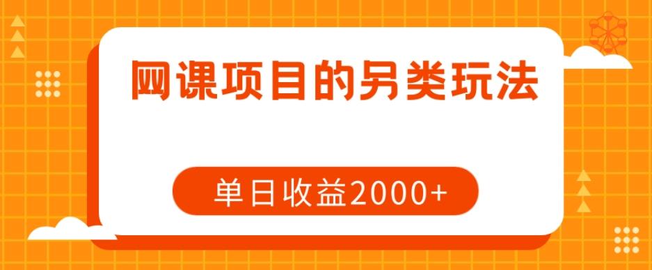 网课项目的另类玩法，单日收益2000+【揭秘】-第1张图片-我要自学网