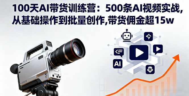 100天AI带货训练营:500条AI视频实战,从基础操作到批量创作,带货佣金超15w-第1张图片-我要自学网 100天AI带货训练营:500条AI视频实战,从基础操作到批量创作,带货佣金超15w-第1张图片-我要自学网