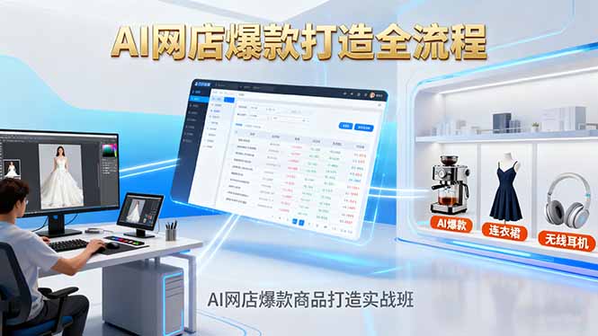 AI网店爆款商品打造实战班：AI技术实现商品图智能处理，快速搭建AI网店-第1张图片-我要自学网