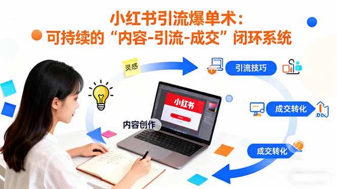 小红书引流爆单术：构建一套低成本 可持续的“内容-引流-成交”闭环系统-第1张图片-我要自学网