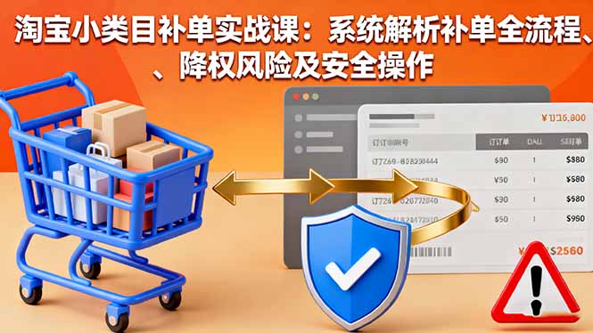 淘宝小类目补单实战课：系统解析补单全流程、降权风险及安全操作-第1张图片-我要自学网
