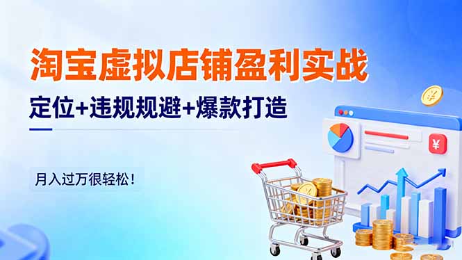 淘宝虚拟店铺盈利实战：定位+违规规避+爆款打造，月入过万很轻松！-第1张图片-我要自学网