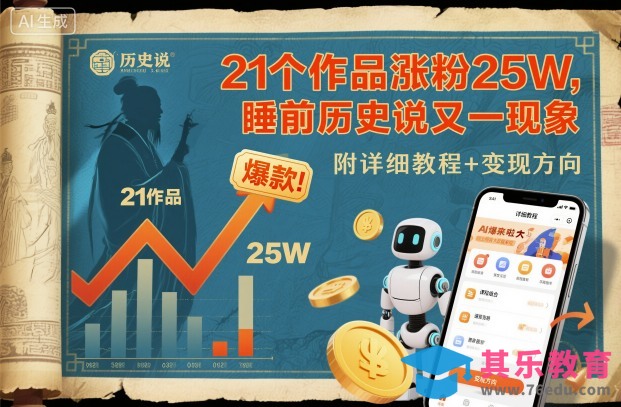 21个作品涨粉25W,睡前历史说又一现象级AI内容大爆款来啦,附详细教程+变现方向-第1张图片-我要自学网 21个作品涨粉25W,睡前历史说又一现象级AI内容大爆款来啦,附详细教程+变现方向-第1张图片-我要自学网