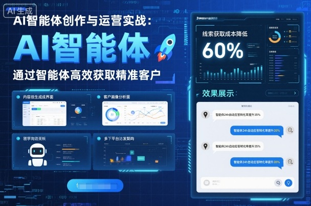 AI智能体创作与运营实战，实体门店通过智能体高效获取精准客户-第1张图片-我要自学网