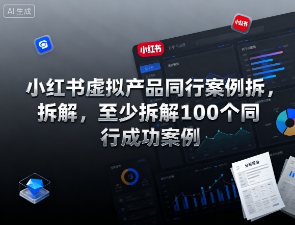 小红书虚拟产品同行案例拆解，至少拆解100个同行成功案例-第1张图片-我要自学网
