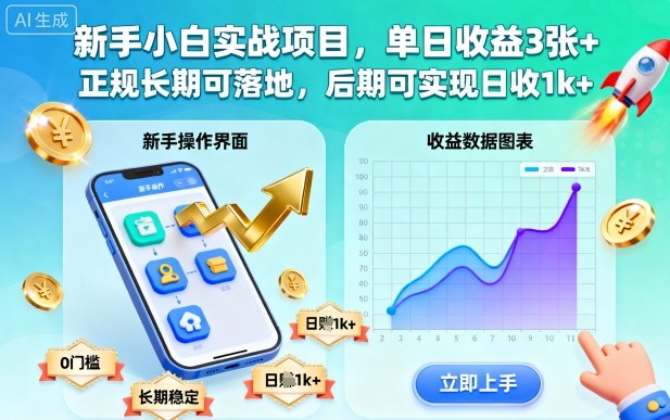 新手小白实战项目,单日收益3张+,正规长期可落地,后期可实现日收1k+【揭秘】-第1张图片-我要自学网 新手小白实战项目,单日收益3张+,正规长期可落地,后期可实现日收1k+【揭秘】-第1张图片-我要自学网